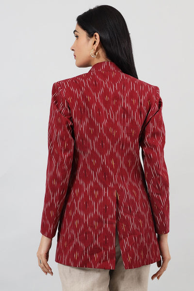 Ikat-Red-Cotton-Blazer-LSBlazer128