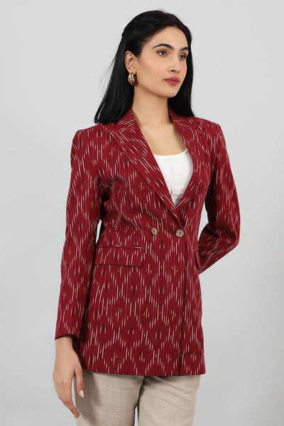 Ikat-Red-Cotton-Blazer-LSBlazer128