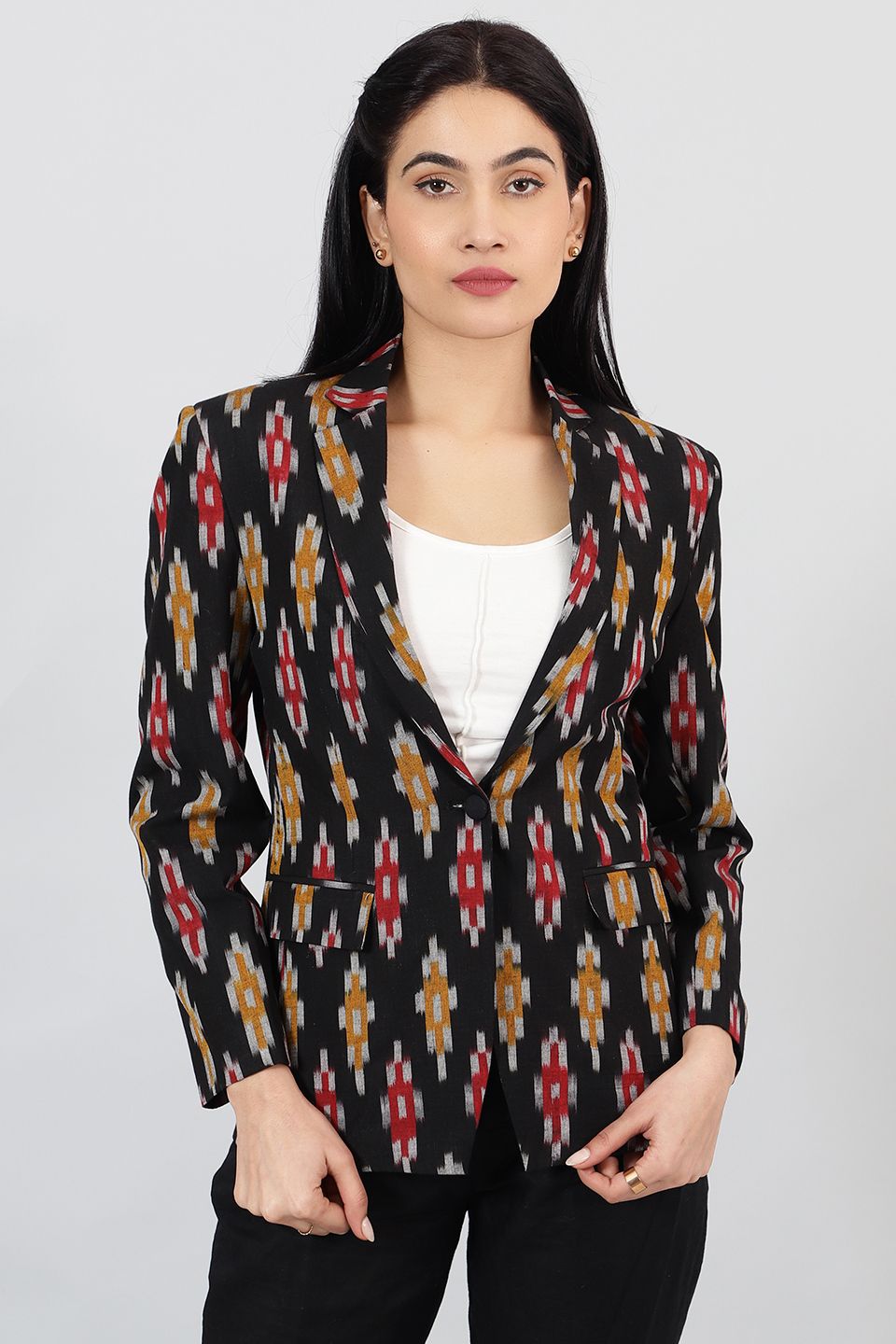 Ikat-Black-Cotton-Blazer-LSBlazer129