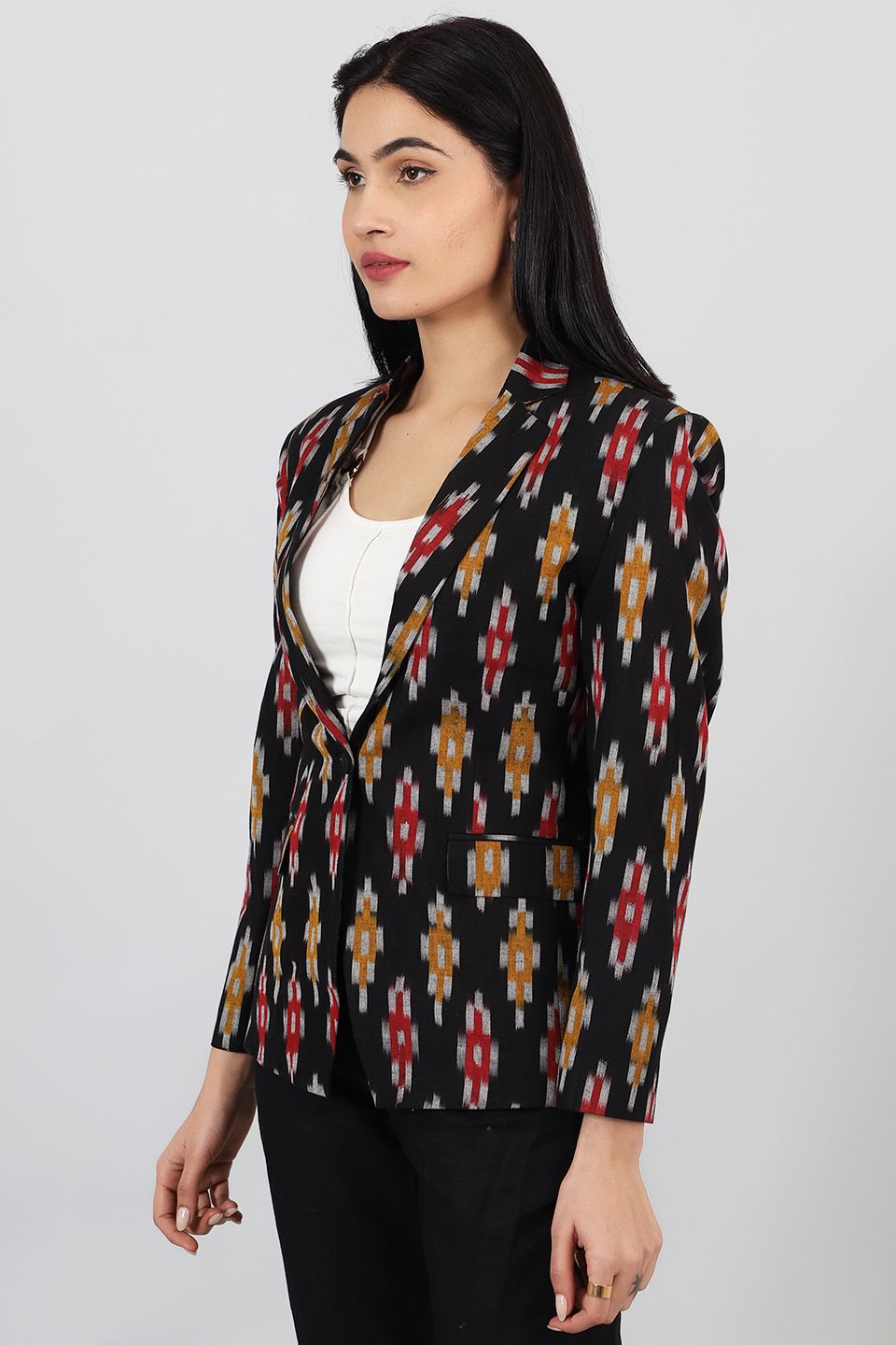 Ikat-Black-Cotton-Blazer-LSBlazer129