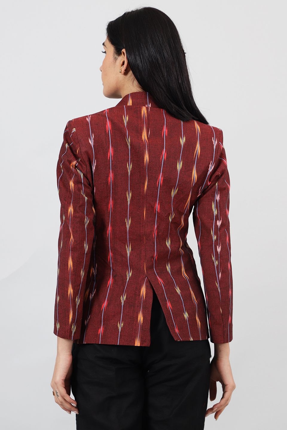 Ikat-Red-Cotton-Blazer-LSBlazer130