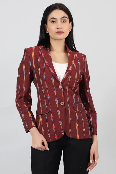 Ikat-Red-Cotton-Blazer-LSBlazer130