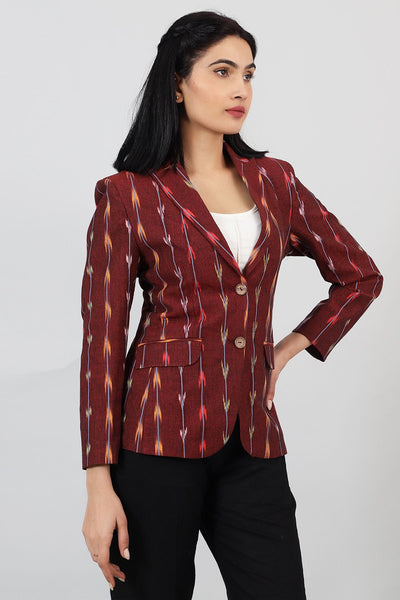 Ikat-Red-Cotton-Blazer-LSBlazer130