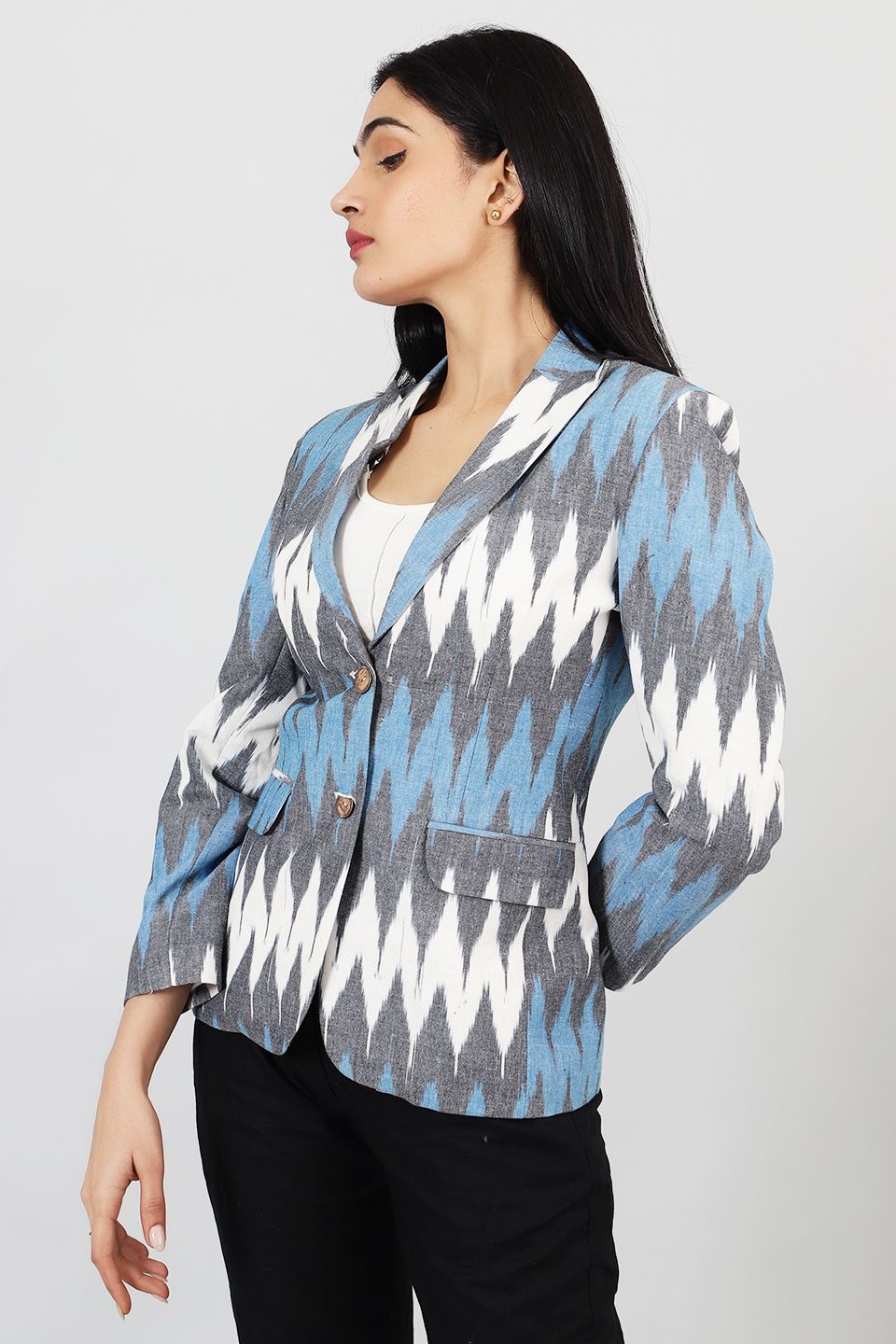 Ikat-Multicolored-Cotton-Blazer-LSBlazer131