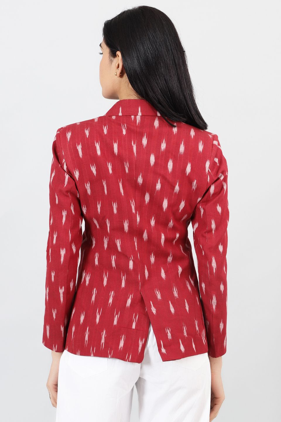 Ikat-Red-Cotton-Blazer-LSBlazer134