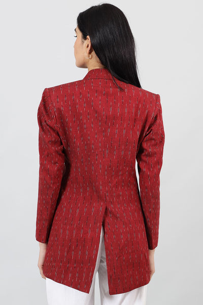 Ikat-Red-Cotton-Blazer-LSBlazer136