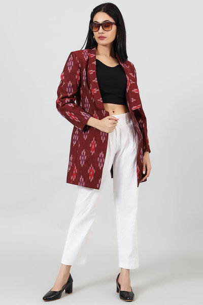 Ikat-Red-Cotton-Blazer-LSBlazer139