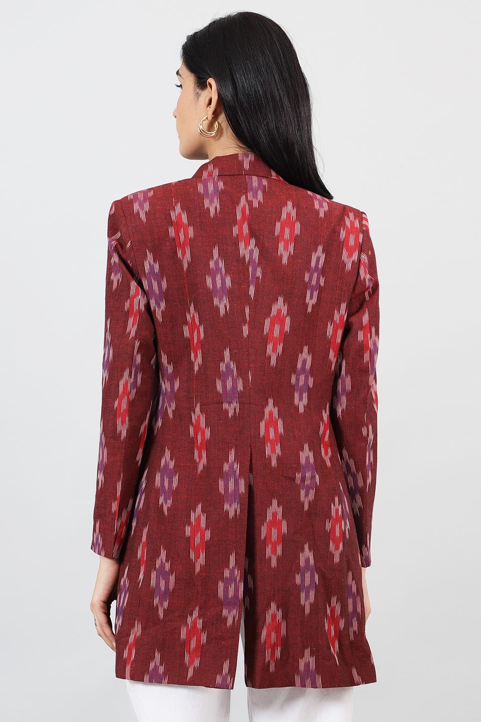 Ikat-Red-Cotton-Blazer-LSBlazer139