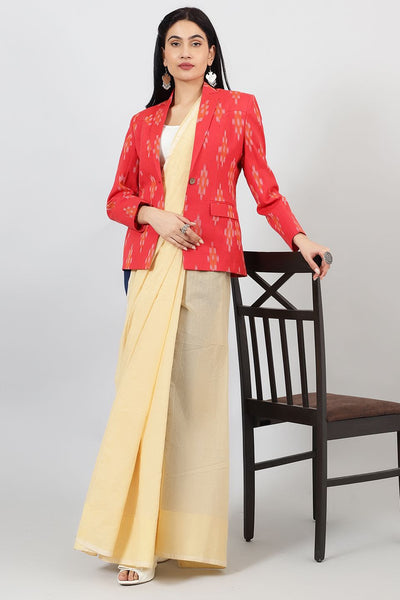 Ikat-Red-Cotton-Blazer-LSBlazer149