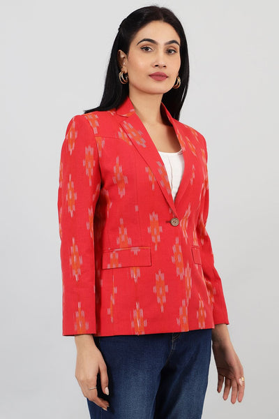 Ikat-Red-Cotton-Blazer-LSBlazer149