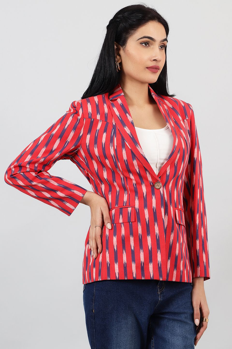 Ikat-Red-Cotton-Blazer-LSBlazer150