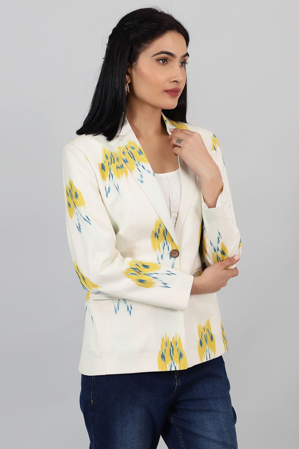 Ikat-Cream-Cotton-Blazer-LSBlazer151