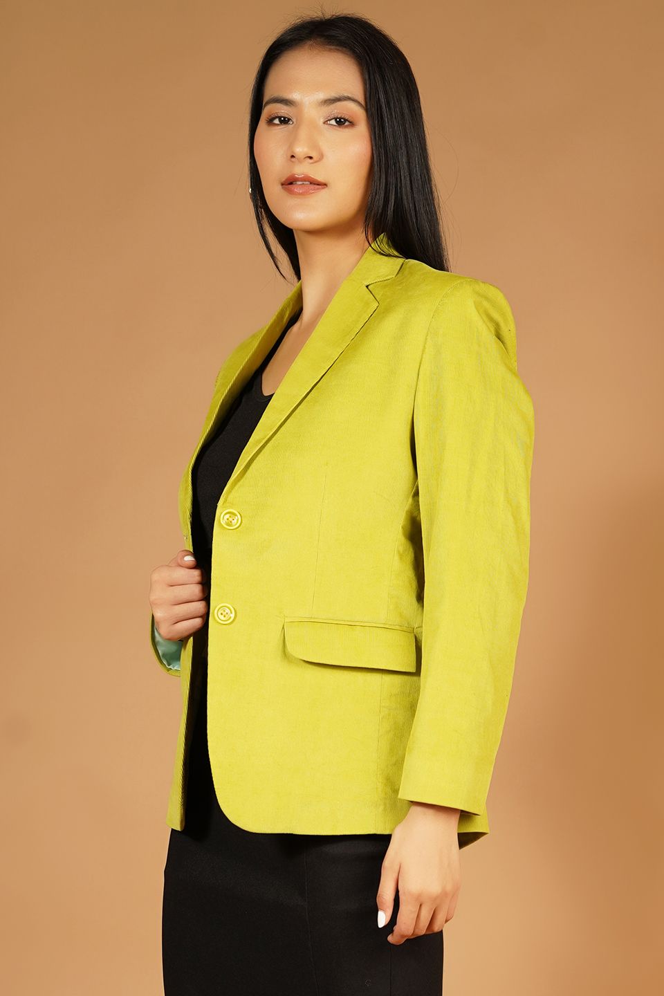 Corduroy Cotton Green Blazer