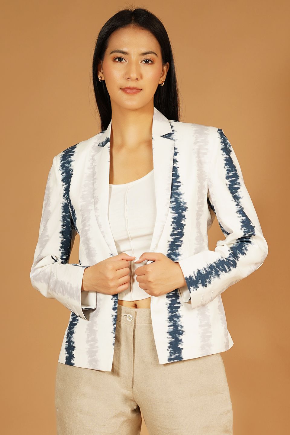 100% Premium Cotton White Blazer