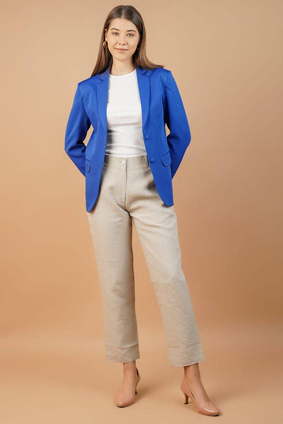 Polyester Cotton Blue Blazer