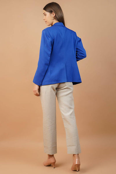 Polyester Cotton Blue Blazer