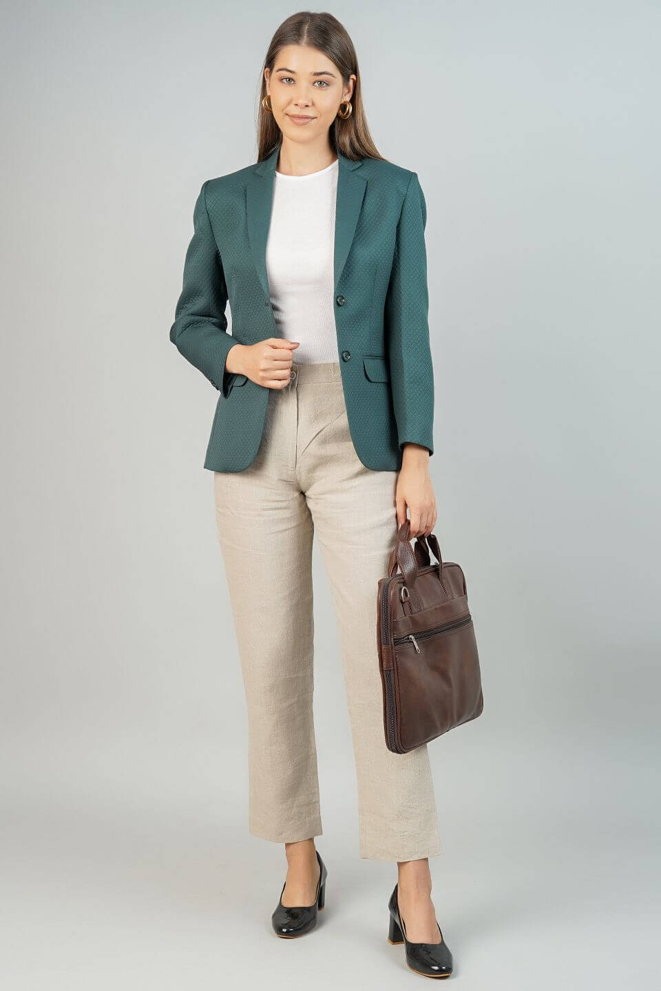 Polyester Cotton Green Blazer