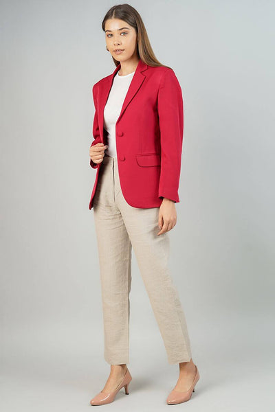 Polyester Cotton Red Blazer