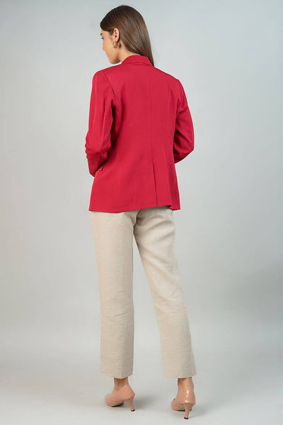 Polyester Cotton Red Blazer