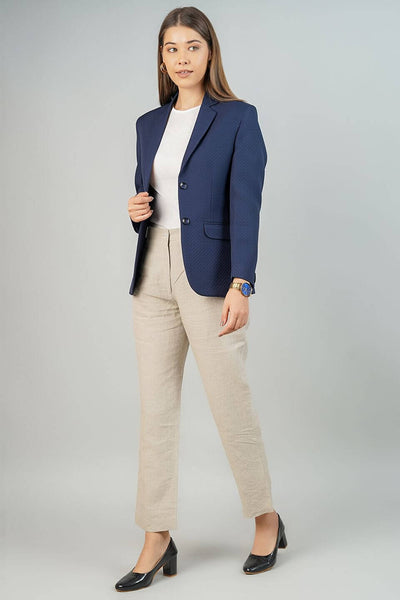 Polyester Cotton Blue Blazer