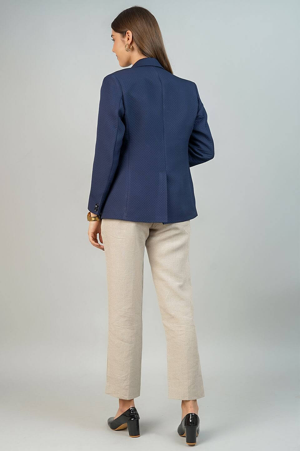 Polyester Cotton Blue Blazer