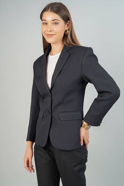 Polyester Cotton Black Blazer