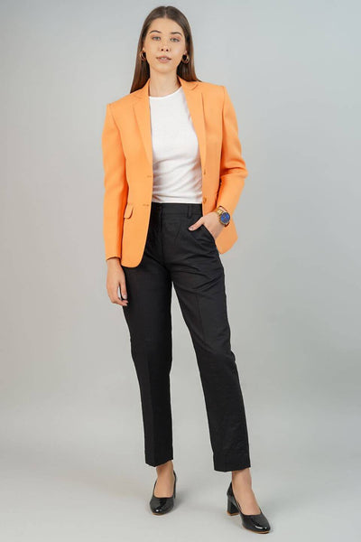 Polyester Cotton Orange Blazer