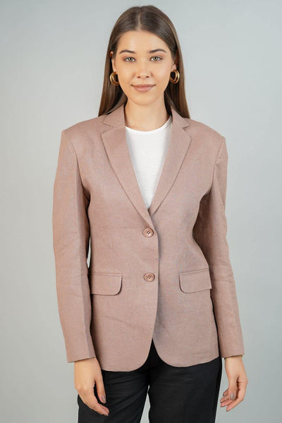 Linen Cotton Brown Blazer
