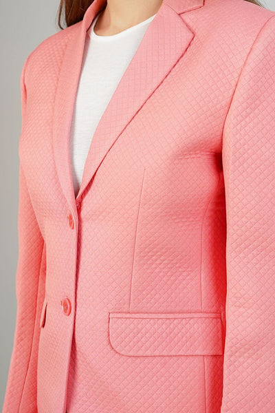 Polyester Cotton Pink Blazer