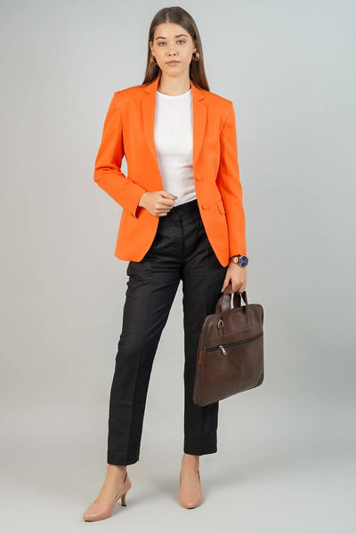 Polyester Cotton Orange Blazer