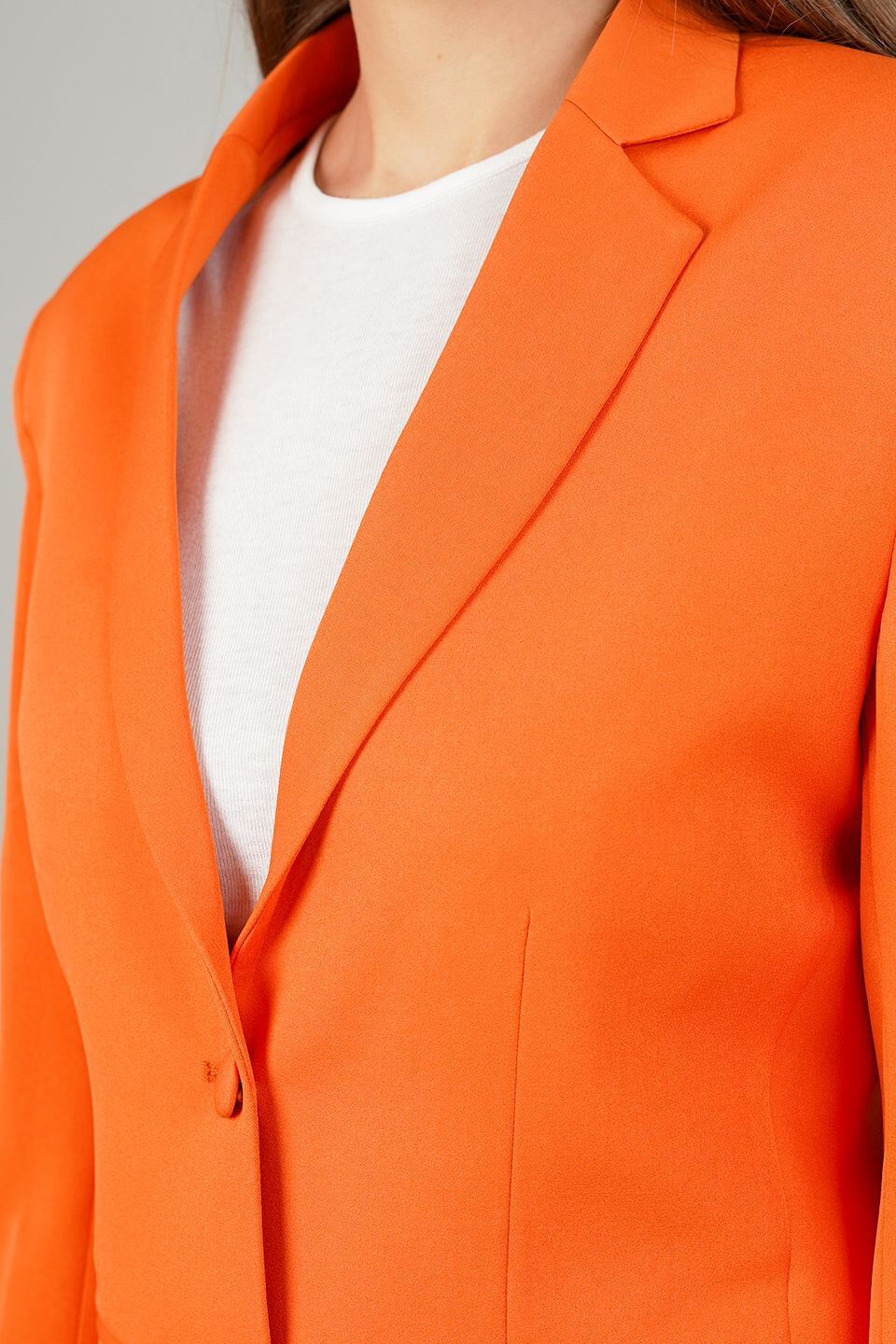 Polyester Cotton Orange Blazer