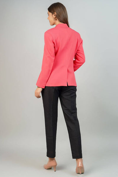 Polyester Cotton Pink Blazer