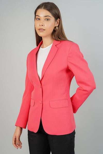 Polyester Cotton Pink Blazer