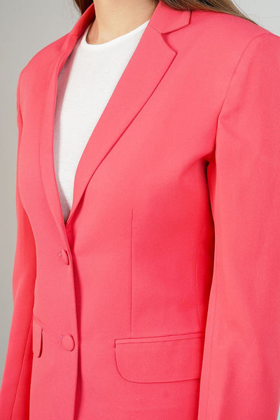 Polyester Cotton Pink Blazer