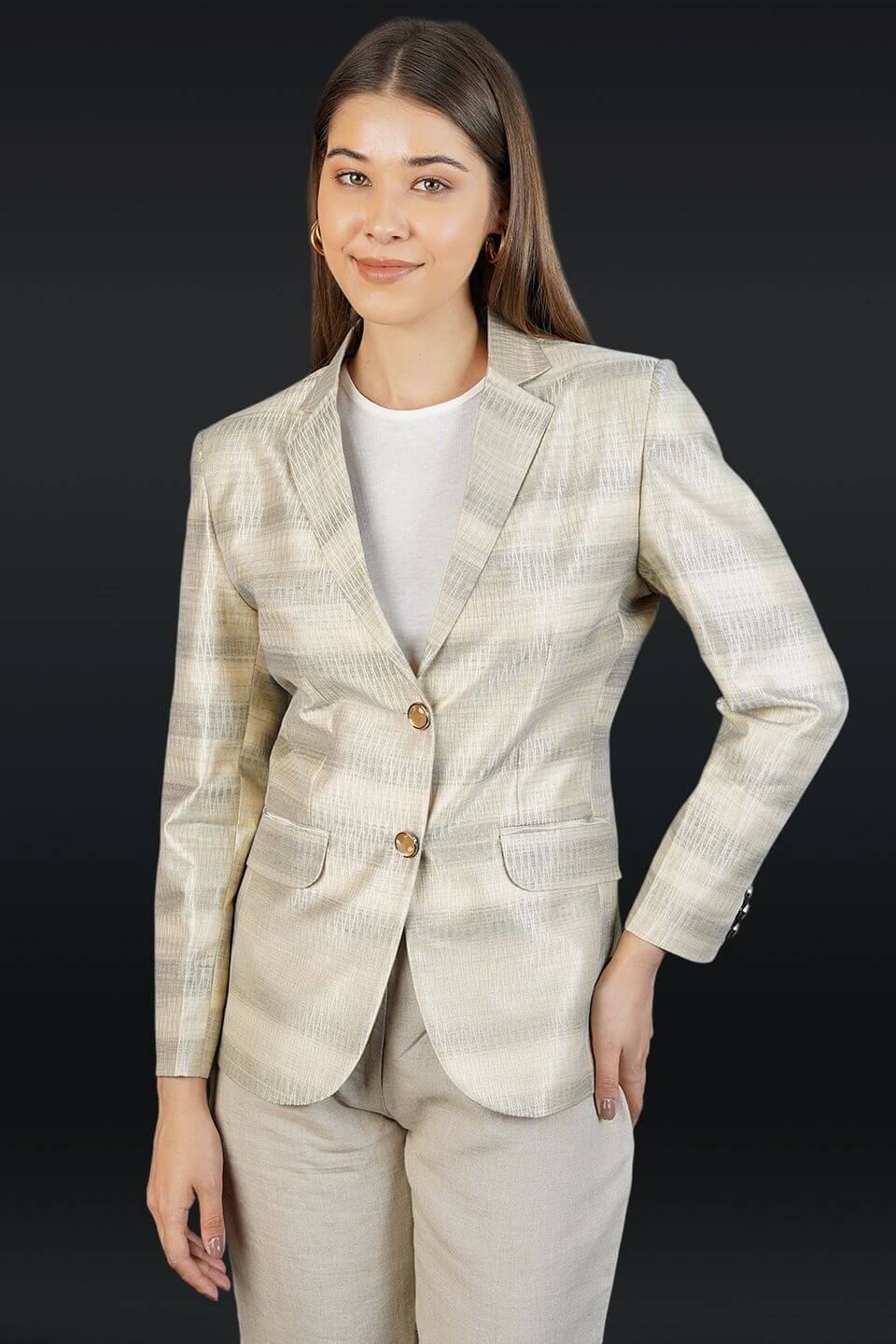 Banarasi Rayon Cotton Grey Blazer