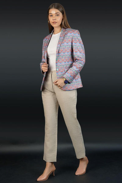 Polyester Cotton Blue Blazer