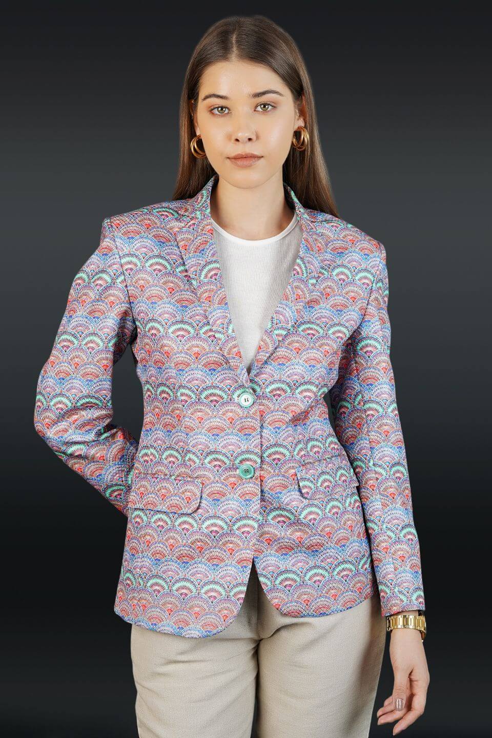 Polyester Cotton Blue Blazer