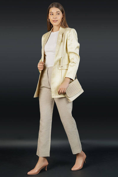 Polyester Cotton Gold Blazer