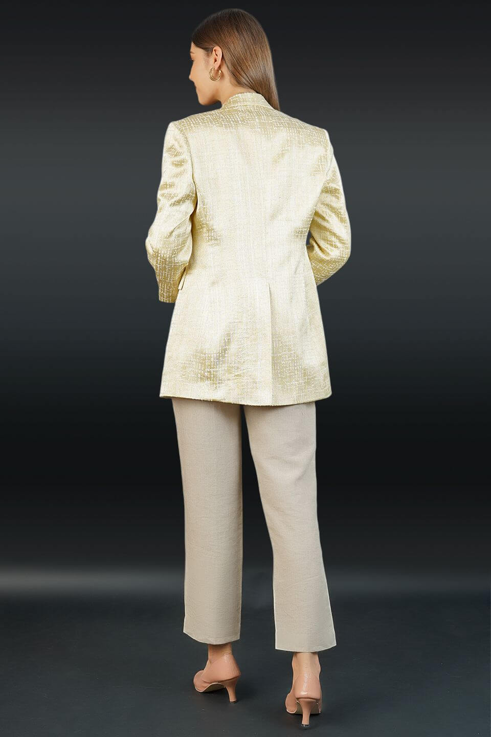 Polyester Cotton Gold Blazer