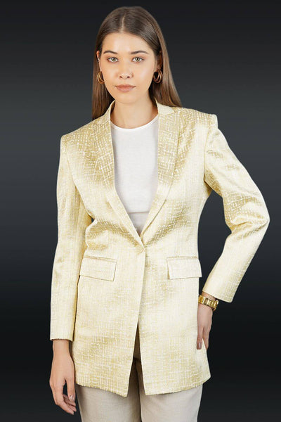 Polyester Cotton Gold Blazer