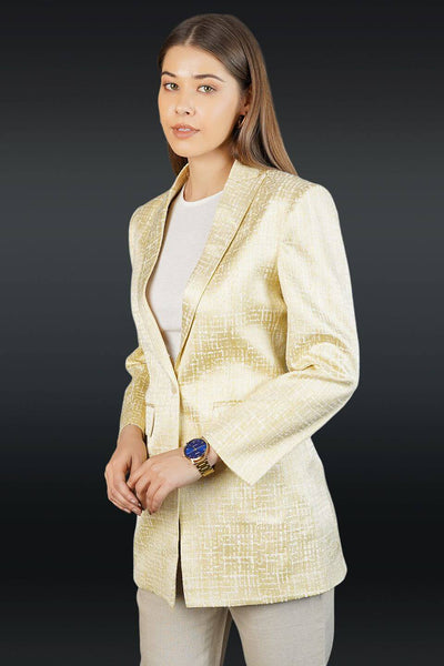 Polyester Cotton Gold Blazer