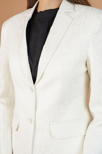 Polyester Cotton White Blazer
