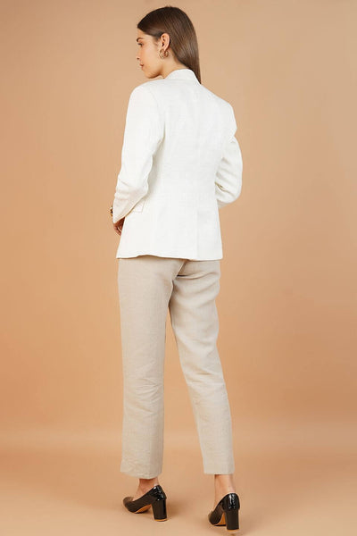 Polyester Cotton White Blazer