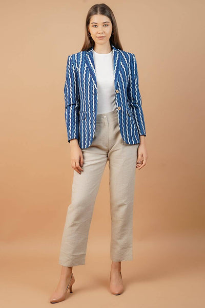 Indigo Cotton Blue Blazer