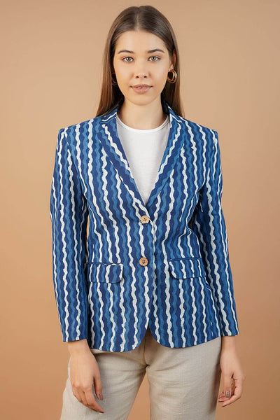Indigo Cotton Blue Blazer