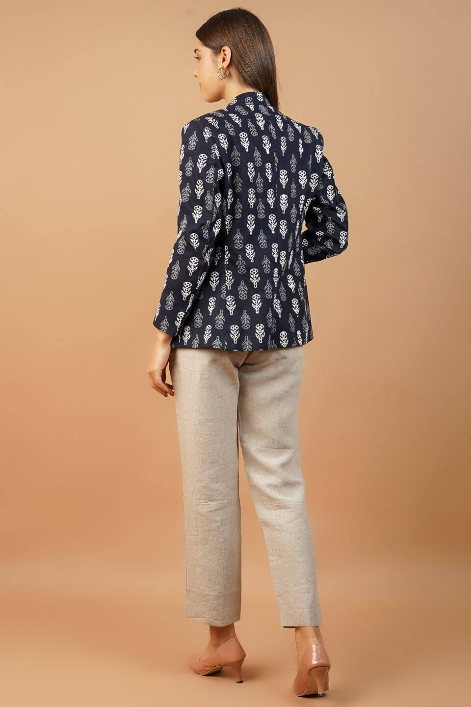 Indigo Cotton Black Blazer