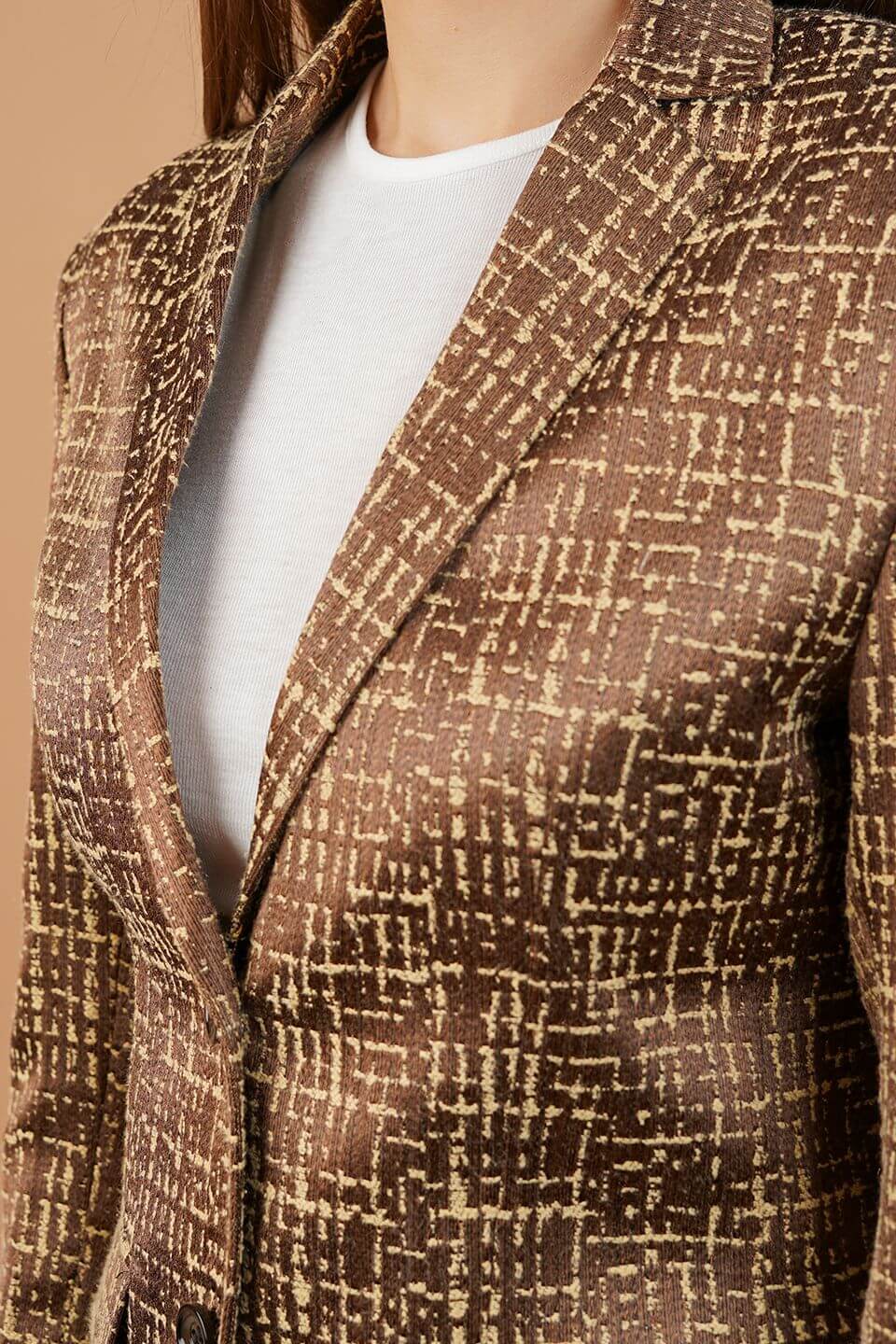 Polyester Cotton Brown Blazer