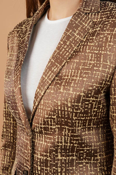 Polyester Cotton Brown Blazer