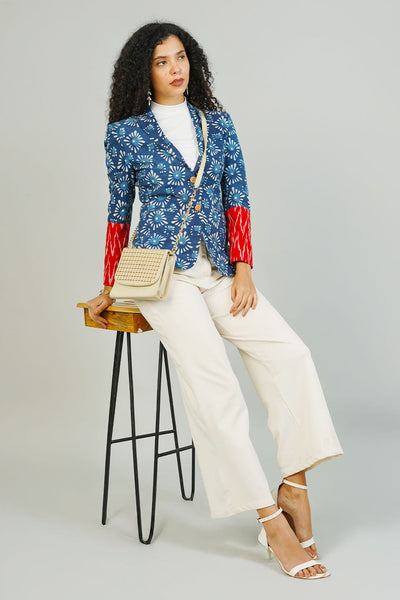 Blue Indigo Cotton Blazer