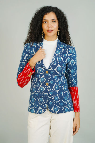Blue Indigo Cotton Blazer